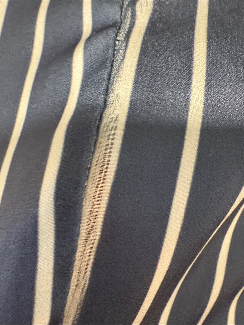 Maje Blue and White Striped Tiered Long-Sleeve Shirt Dress - Picture 9 of 11